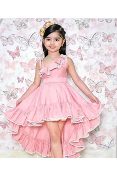 KOKOŞ BEBEK Κοριτσίστικο φόρεμα με βολάν στους ώμους και λεπτομέρειες