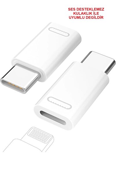 Derwell 1 Adet Lightning soketi USB-C Adaptör, USB-C fiş, Lightning soketi ad...