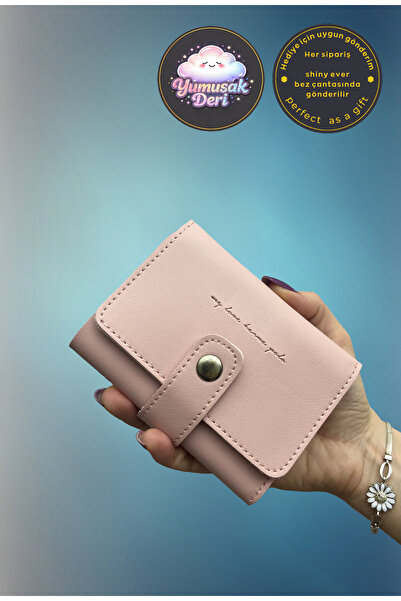 shiny ever Γυναικείο πορτοφόλι Velluto Candy Pink από μαλακό δέρμα