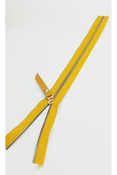 Nusrat Bilişim 40 cm Light Gold Metal - Mustard Zipper Bag Accessory with Rea...