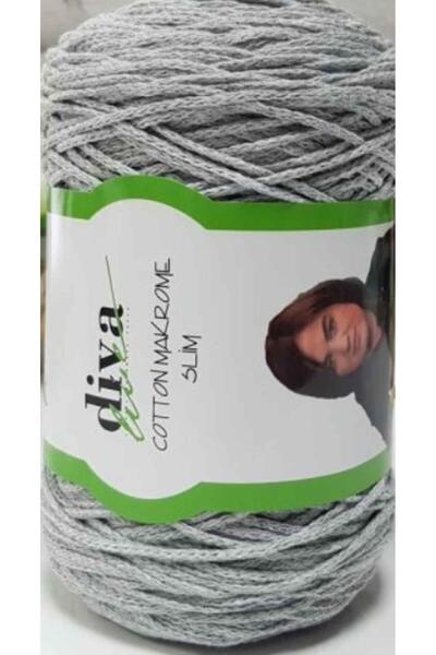 Nusrat Bilişim إكسسوار حقيبة Diva Cotton Macrame باللون الرمادي الفاتح - نحيف
