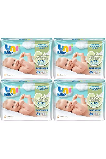 Uni Baby Islak Havlu Hassas Dokunuş 52 Yaprak (12 Li Set) 624 Yaprak (4PK*3)
