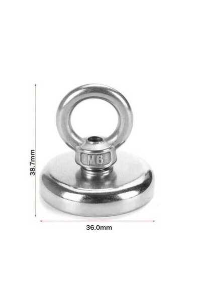 Genel Markalar 36mm Çap Güçlü Halkalı Neodyum Pot Mıknatıs Kanca Kurtarma Mık...
