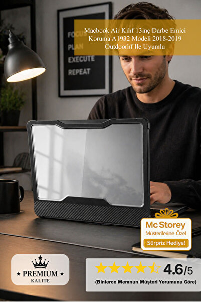 Mcstorey Macbook Air Kılıf 13inç Darbe Emici Koruma A1932 Modeli 2018-2019 Ou...