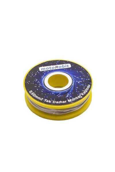 Motorobit 0.50 mm2 Beyaz Tek Damar Montaj Kablosu - 10 Metre