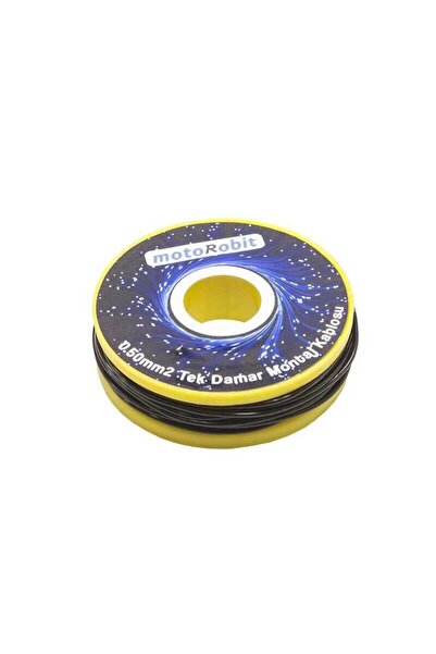 Motorobit 0.50 mm2 Siyah Tek Damar Montaj Kablosu - 10 Metre