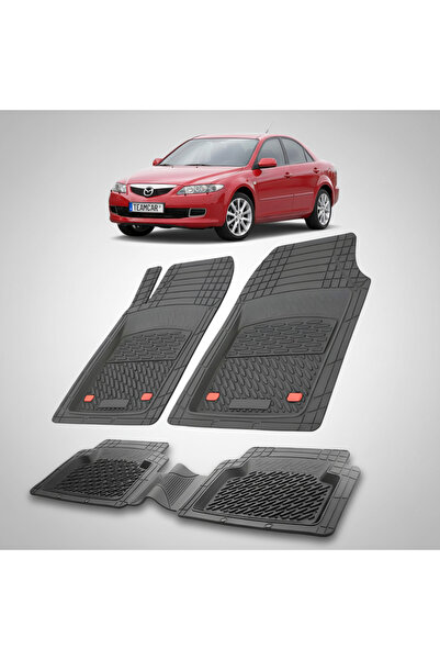 TEAMCAR Covorașe auto tip tavă compatibile cu Mazda 6 (2002–2008), negre, mat...