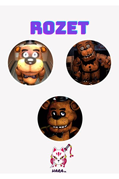 Hara Company Five Nights at Freddy's Oyunu Freddy Fazbear Oyun Rozet Seti 3’lü