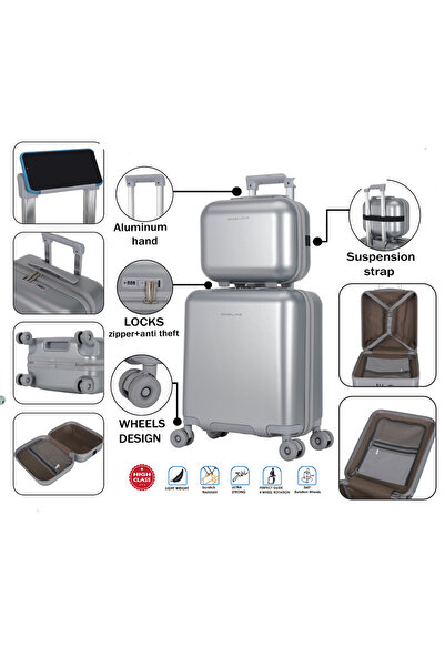 Assoda Fiber 18 Inch Cabin Suitcase with Premium Travel Bag for Trips