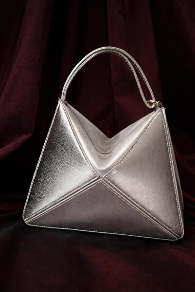 todays co Envelope Foldable Detailed Silver Hanging Bag with Strap