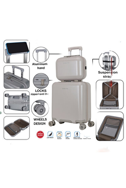 Assoda Fiber 18 Inch Cabin Suitcase with Premium Travel Bag for Trips