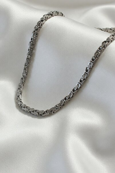 Jadem Gold 316L Stainless Steel Silver Color King Chain Model Men's Necklace