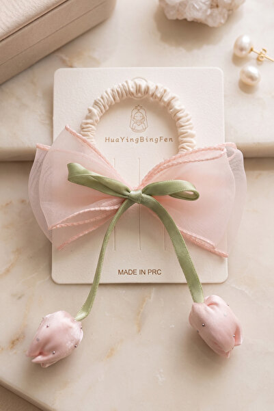 ALYRA Κοριτσίστικη παιδική φουρκέτα με λουλούδια τουλίπα, λεπτομερής κορδέλα,...