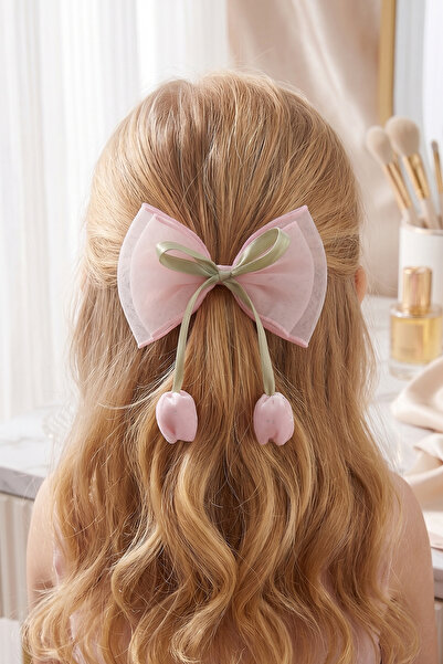 ALYRA Κοριτσίστικη παιδική φουρκέτα με λουλούδια τουλίπα, λεπτομερής κορδέλα,...