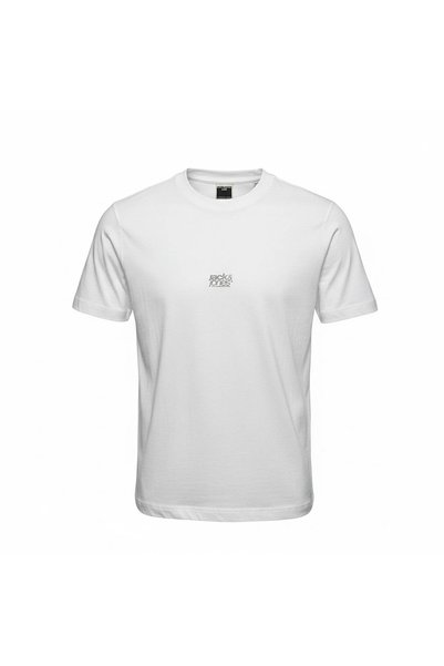 Jack & Jones Men White Logo Cotton Crew Neck T-Shirt