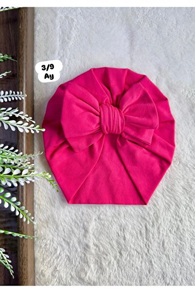 Bandana Sepetim Organik Pamuklu Esnek Kız Bebek Bone 3/9 Ay