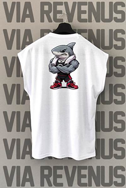 Vordevia Αθλητικό μπλουζάκι με στάμπα με μηδενικό μανίκι Shark Back