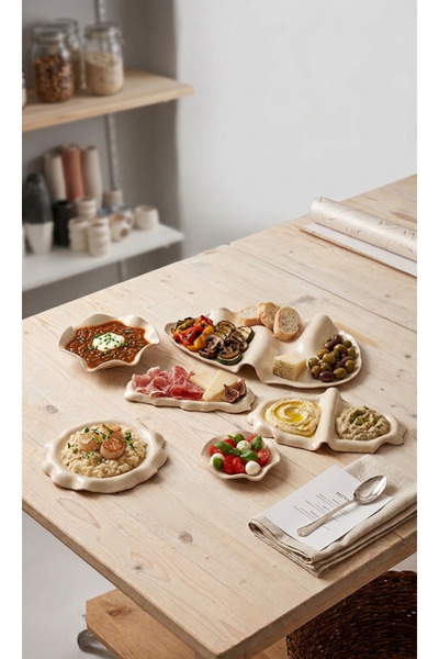 Arden Ceramic El Yapımı Artisan Seramik Sunum ve Kahvaltı Seti