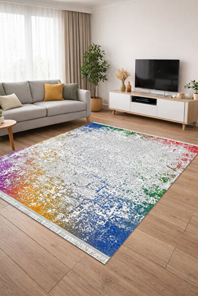 Home Kaymaz Dot Taban Dijital Baskılı Yıkanabilir Leke Tutmayan Halı Yolluk