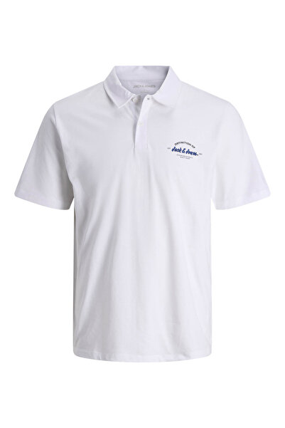 Jack & Jones Jjbrandon White Men's Polo Neck T-Shirt 12288118