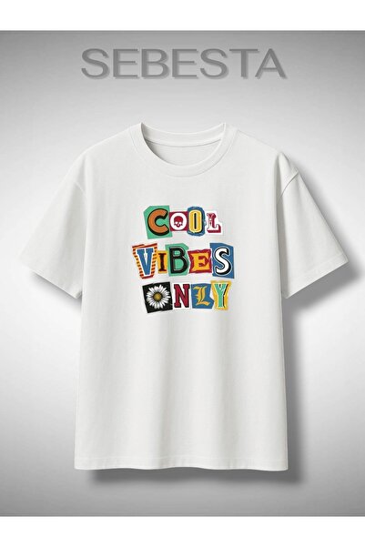 Sebesta Fashion Çok Vibes Only Printed Premium Oversize T-Shirt
