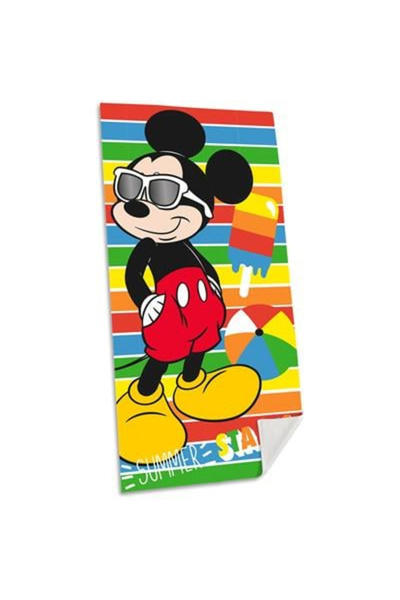 Disney Mickey Mouse Καλοκαιρινή Βαμβακερή Πετσέτα Μίκυ Μάους, 140x70εκ. Μπλε
