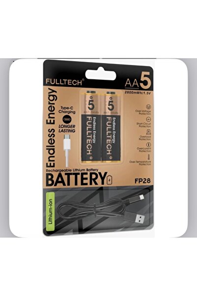 instatech USB Type-C Şarjlı Aa Kalın Pil 1.5V | 1000+ Kez Şarj Edilebilir Lit...