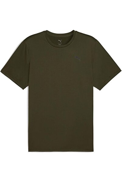 Puma Tad Essentials Solid Cat Men's Training T-Shirt - Dark Olive Small