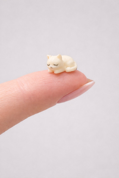 CharmFancy 2'Li 1:50 Ölçek Uyuyan Kedi Minyatür Telefon Süsü Diorama Dollhous...