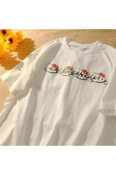 BALİNA Μπλουζάκι Hello Kitty με έμοτζι αρρωστών σε λευκό χρώμα (Unisex) THE SOLO