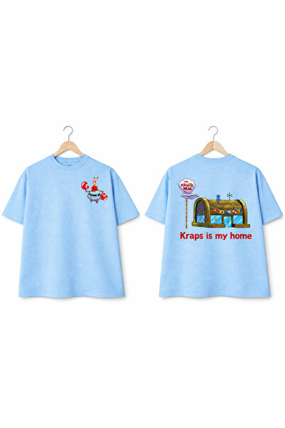 VODEXA Tricou oversize unisex cu imprimeu CRAB, 100% bumbac, croială conforta...