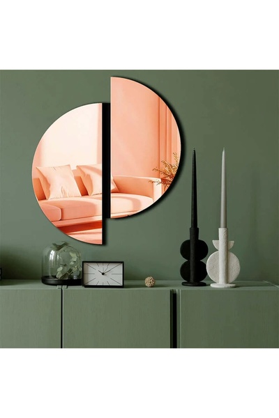 OEM Re-Bloom διακοσμητικός καθρέφτης τοίχου, πλεξιγκλάς/EVA, ροζ/μαύρο, 44 x ...