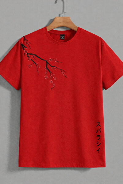 VODEXA Unisex majica prevelikog kroja sa japanskim printom, 100% pamuk, udobn...