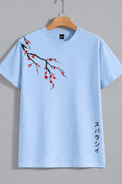 VODEXA Unisex majica prevelikog kroja sa japanskim printom, 100% pamuk, udobn...