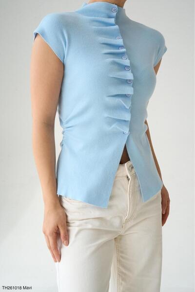 CADDELAMODA Ντραπέ Πλεκτή Μπλούζα