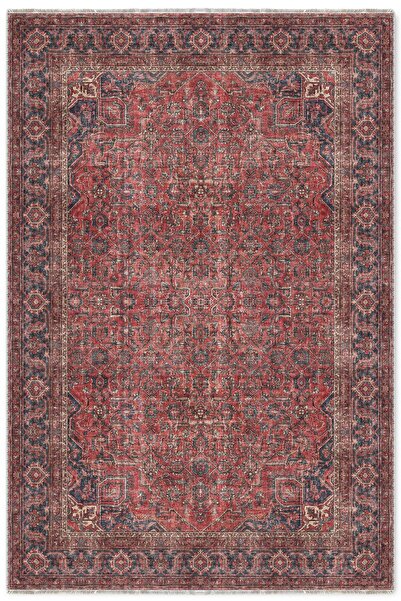 Pastel Home Vintage Tuğla Kırmızı Lacivert Şönil Halı Kilim Yolluk Kaymaz Yık...