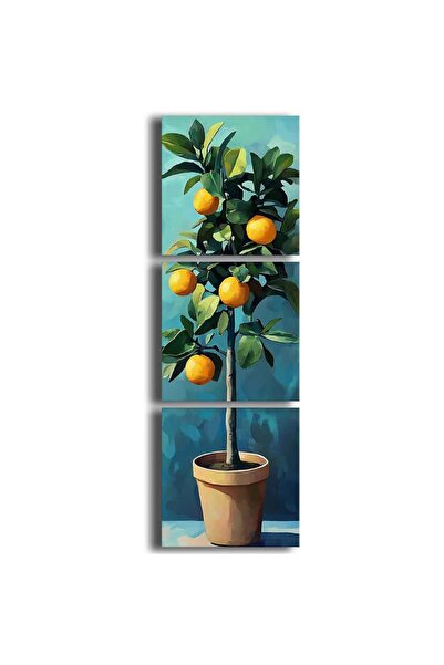 OEM Set de tablouri decorative Re-Bloom, 3 piese, model cu palmieri, pânză/le...