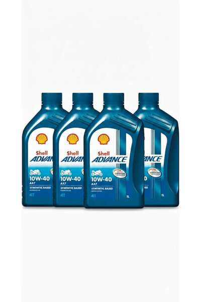 SHELL Advance 10W-40 Ax7 4'lü Avantaj Paketi - Motosiklet Motor Yağı - 078138...