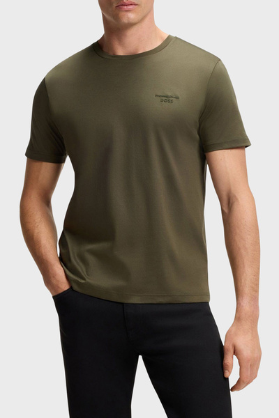BOSS Pamuklu Regular Fit Logolu Bisiklet Yaka T Shirt Erkek T SHİRT 50562696 347