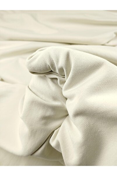 Kumaş Parça Ύφασμα χτενισμένο βαμβακερό με δύο κλωστές σε κρεμ χρώμα, Πλάτος:...