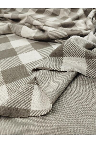 Kumaş Parça Gray Ecru Interlock Knitted Fabric Width: 140cm