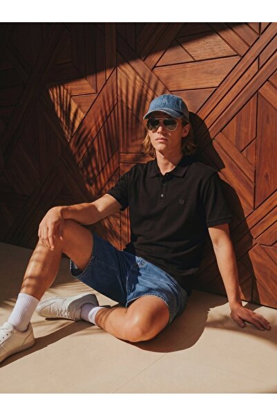 Ltb تي شيرت أسود بياقة بولو من بيسيك بايك