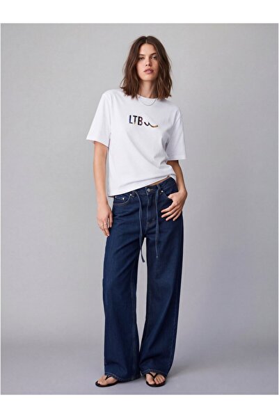 Ltb Λευκό μπλουζάκι με τυπωμένο λογότυπο