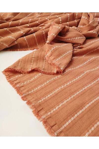 Kumaş Parça Κόκκινο υφαντό βισκόζης με χρωματική διαφορά στα πλακάκια 120x200εκ.