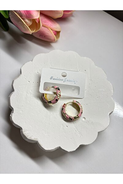 MODA Enameled Earrings Pink