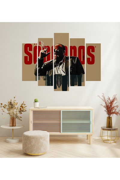 tablomaxtbx 5 Parça The Sopranos Tony Soprano Mafya Suç Dram Kült Dizi Dekora...
