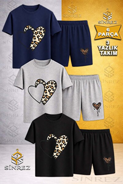 SİNREZ Tricou pentru copii HEART 2LI BOS cu imprimeu leopard, cu gât rotund, ...