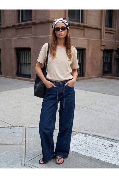 Ltb Κοντομάνικο μπλουζάκι με λαιμόκοψη ουράλιστας λαιμόκοψης σε βασικό μπεζ χ...