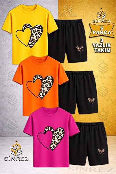 SİNREZ Tricou pentru copii HEART 2LI BOS cu imprimeu leopard, cu gât rotund, ...