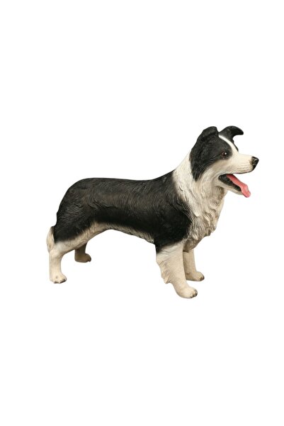TUFY TOYS SİYAH BEYAZ BORDER COLLIE KÖPEK FİGÜRÜ- MODEL HAYVAN OYUNCAK